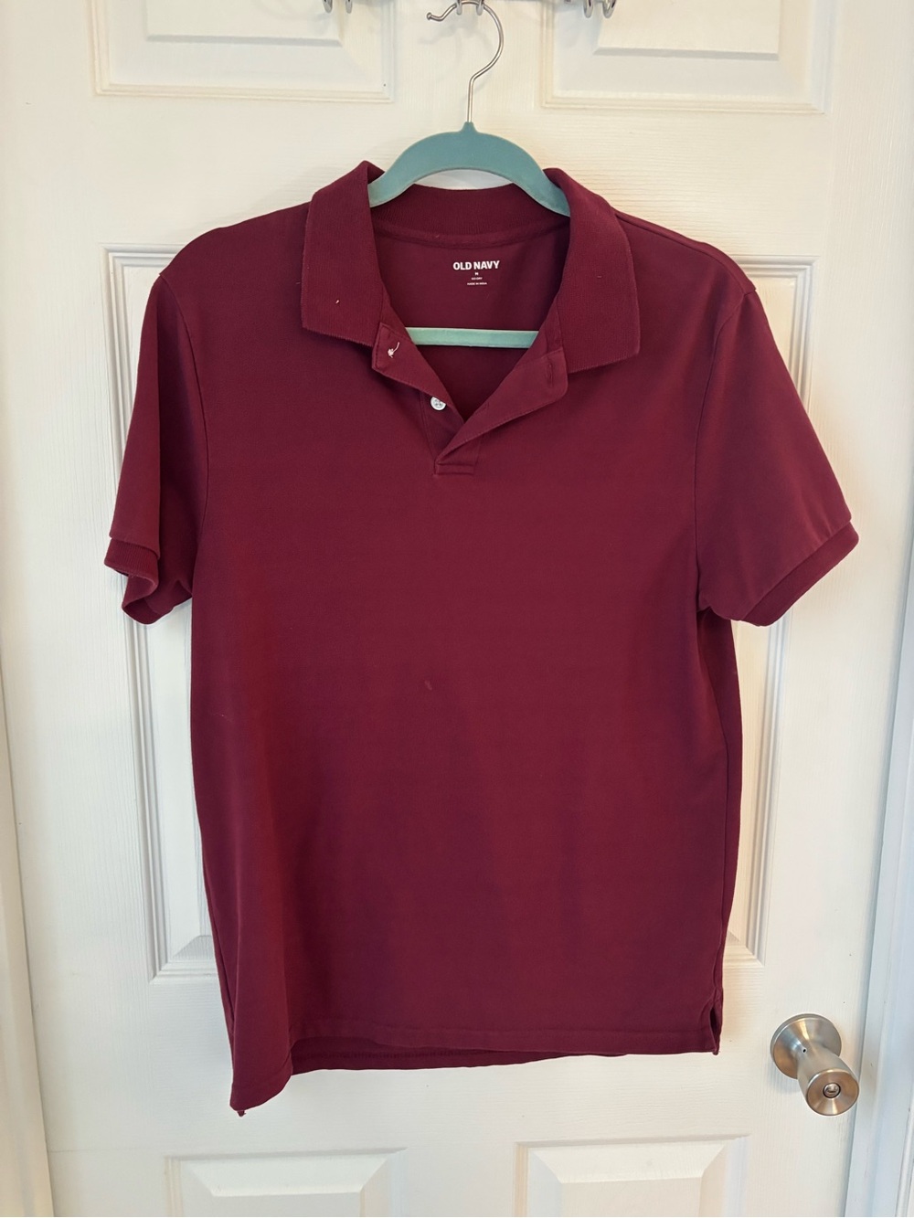 Old Navy Men's Maroon Short-Sleeve Polo